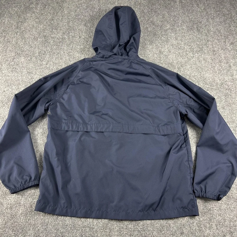 Eddie‎ Bauer Sport Jacket Mens Medium Blue Hooded Full Zip Windbreaker Shell